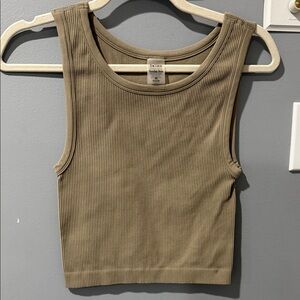 Sunday Best Khaki Ribbed Tank Top